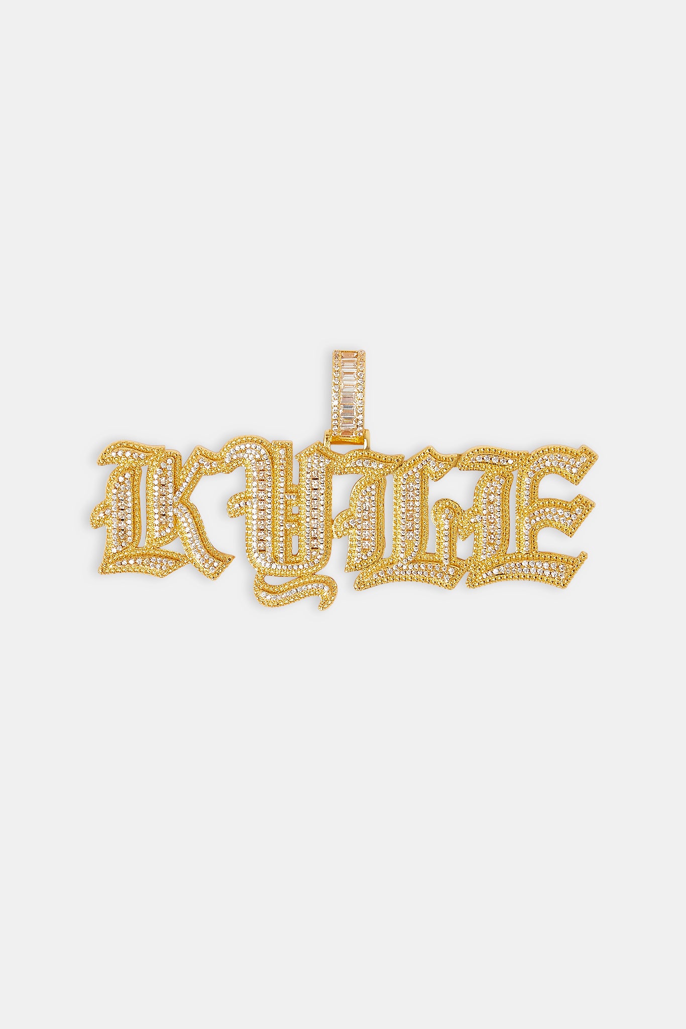 Iced Gothic Buchstabenanhänger - 25mm - Gold